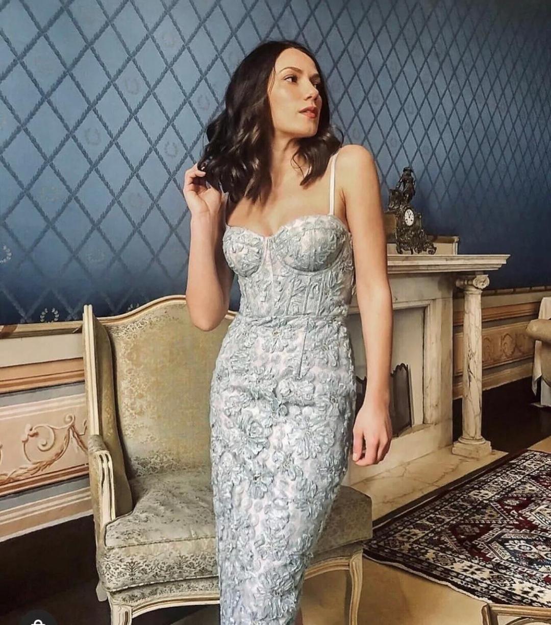 Elle Zeitoune Powdered Blue Harmony Dress Size 8 for rent on The Volte - main image