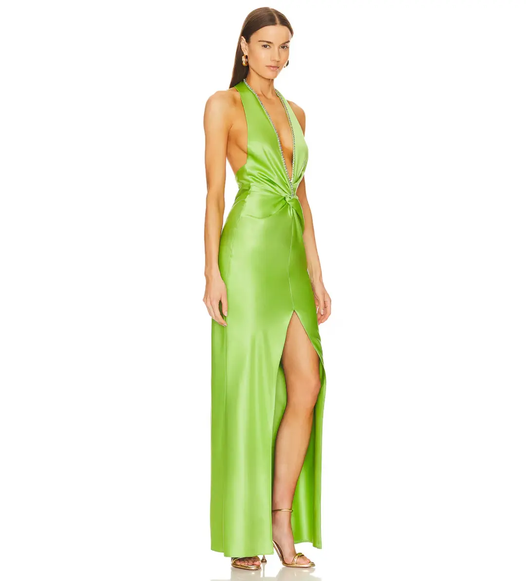 Khanums X Revolve Halter Gown in Pear Green Size XS / AU 4 for rent on The Volte - main image