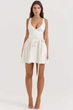House of CB Shiema Ivory Floaty Mini Dress Size AU 8 for rent on The Volte - image 1