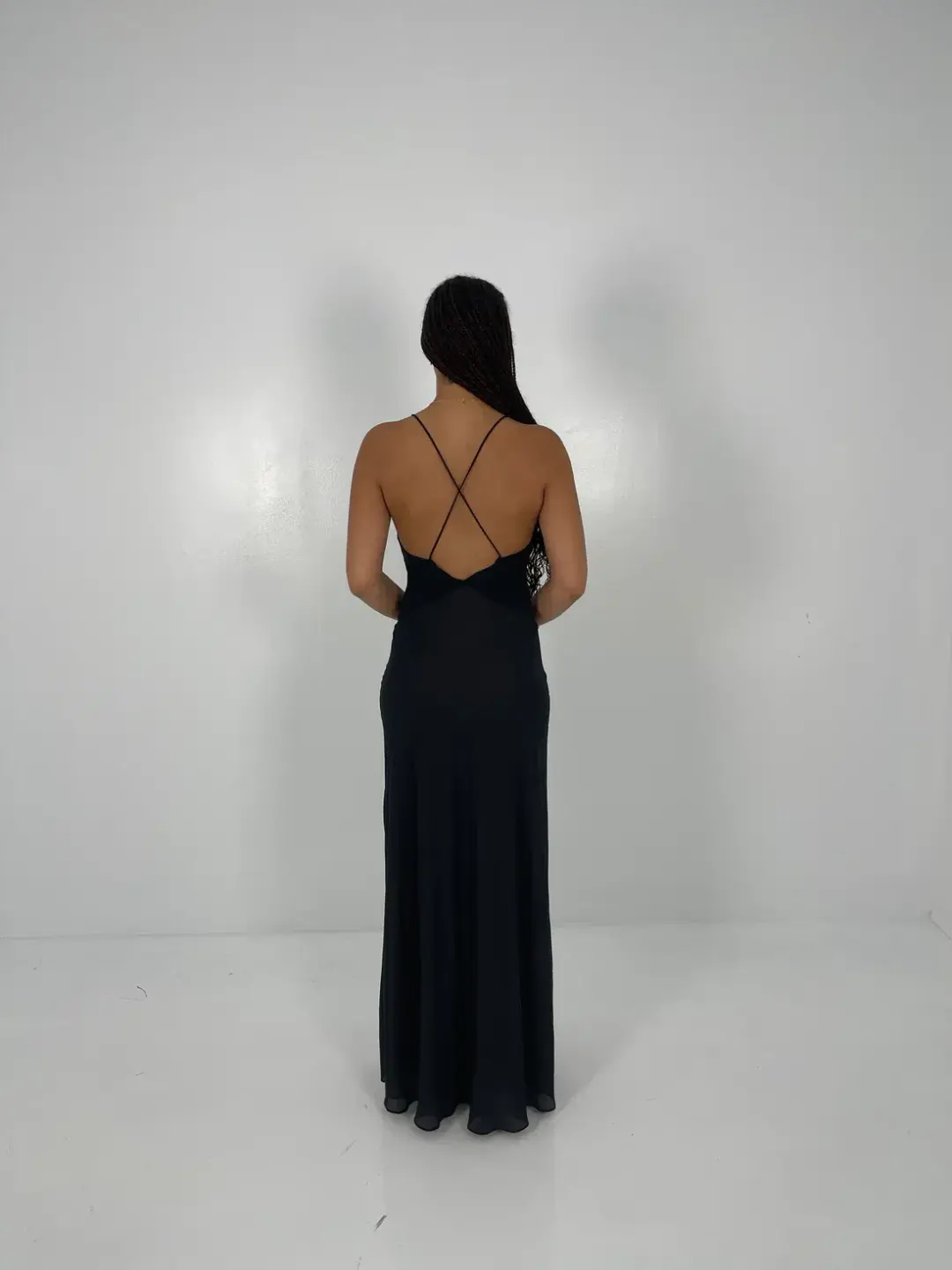 Helsa Sheer Deep V Rose Dress in Black Size Small/AU 8 for rent on The Volte - main image