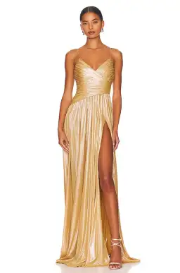 Retrofête Doss Maxi Gown Gold Size 6