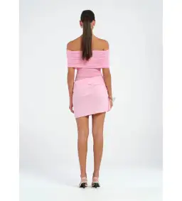 Benni Nico Off-Shoulder Mini Dress Bubblegum Pink Size 6 for rent on The Volte - image 3