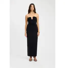 Kookai Tayla Trim Maxi Dress Black Size AU 10 for rent on The Volte - image 1
