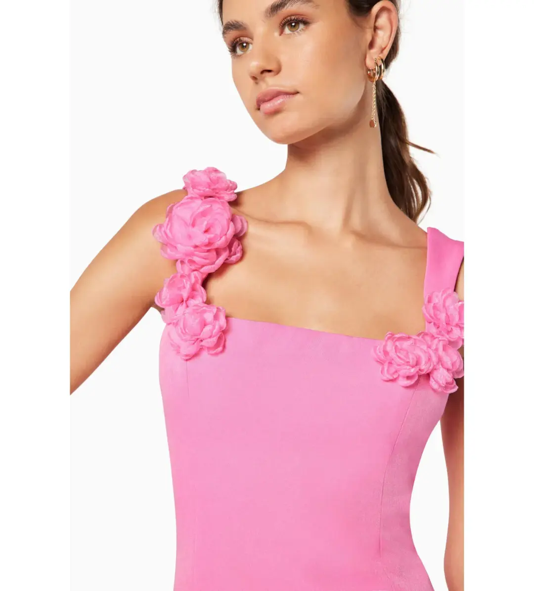 Elliatt Trompe 3D Floral Mini Dress Pink Size 12 for rent on The Volte - main image