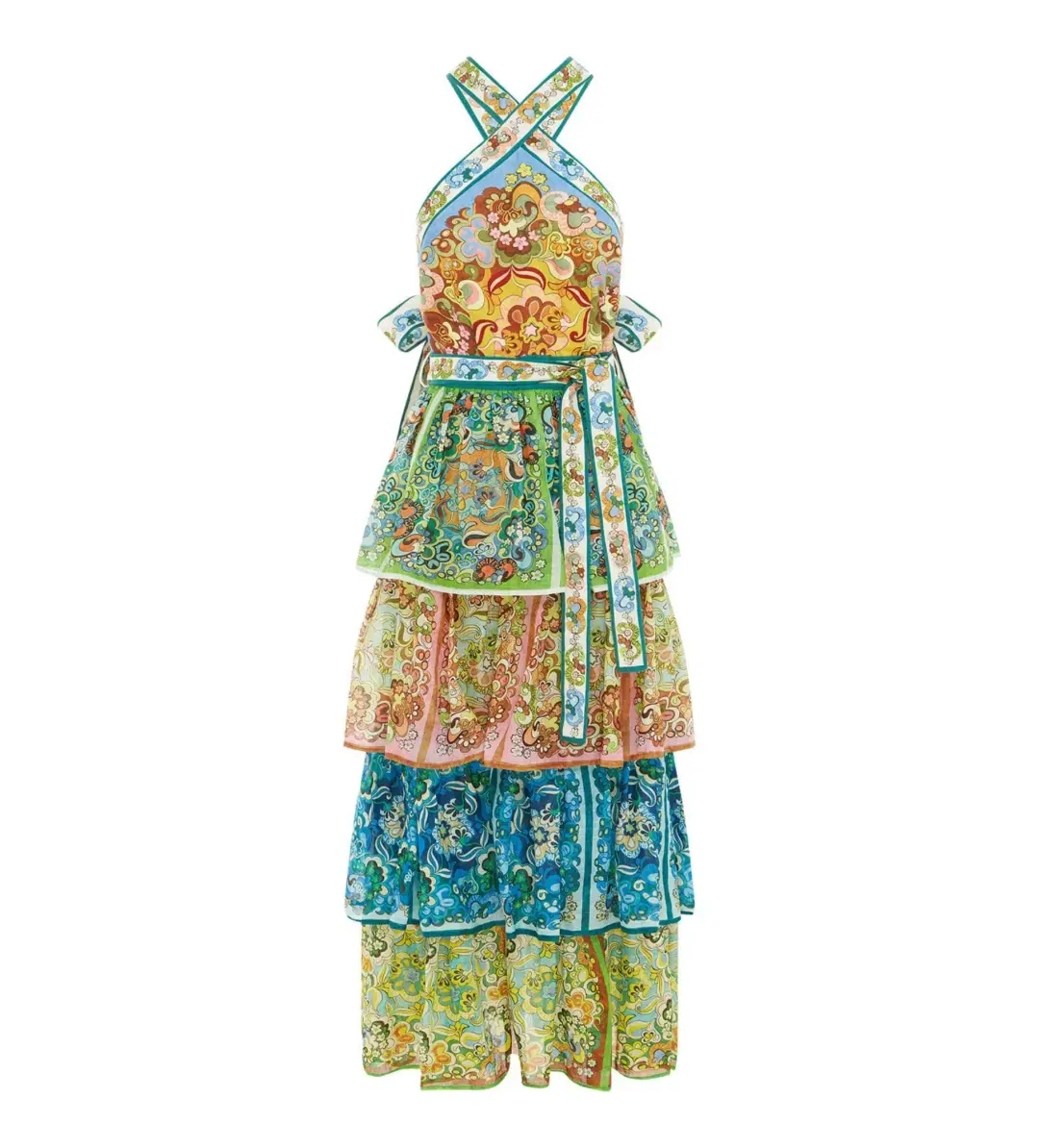 Alemais Dreamer Halter Midi Dress Multi Size 12 for rent on The Volte - main image