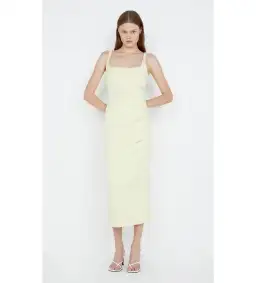 Bec & Bridge Karina Tuck Midi Dress Lemon Size 12 for rent on The Volte - image 1