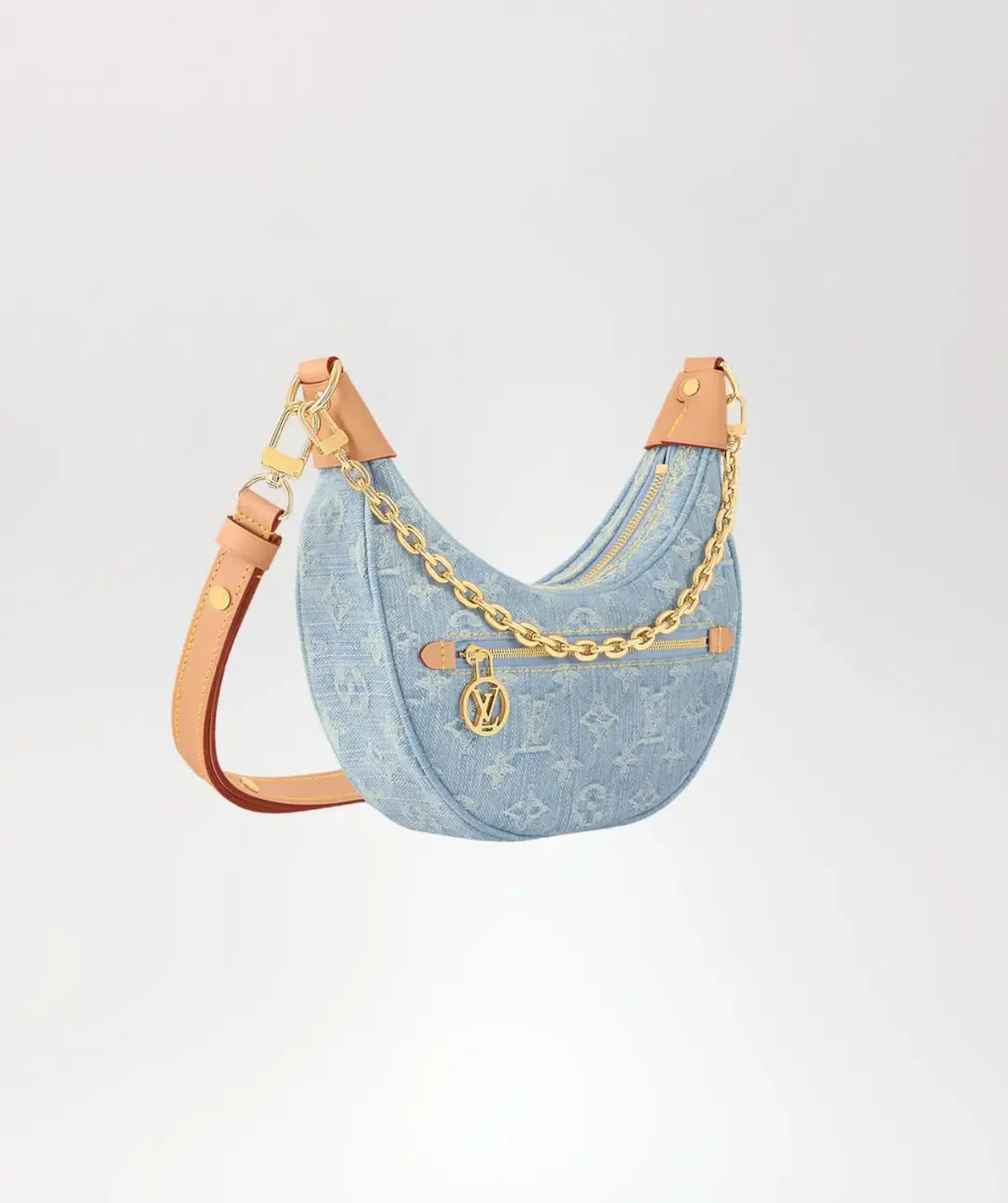 Louis Vuitton Blue Denim Loop Handbag for rent on The Volte - main image