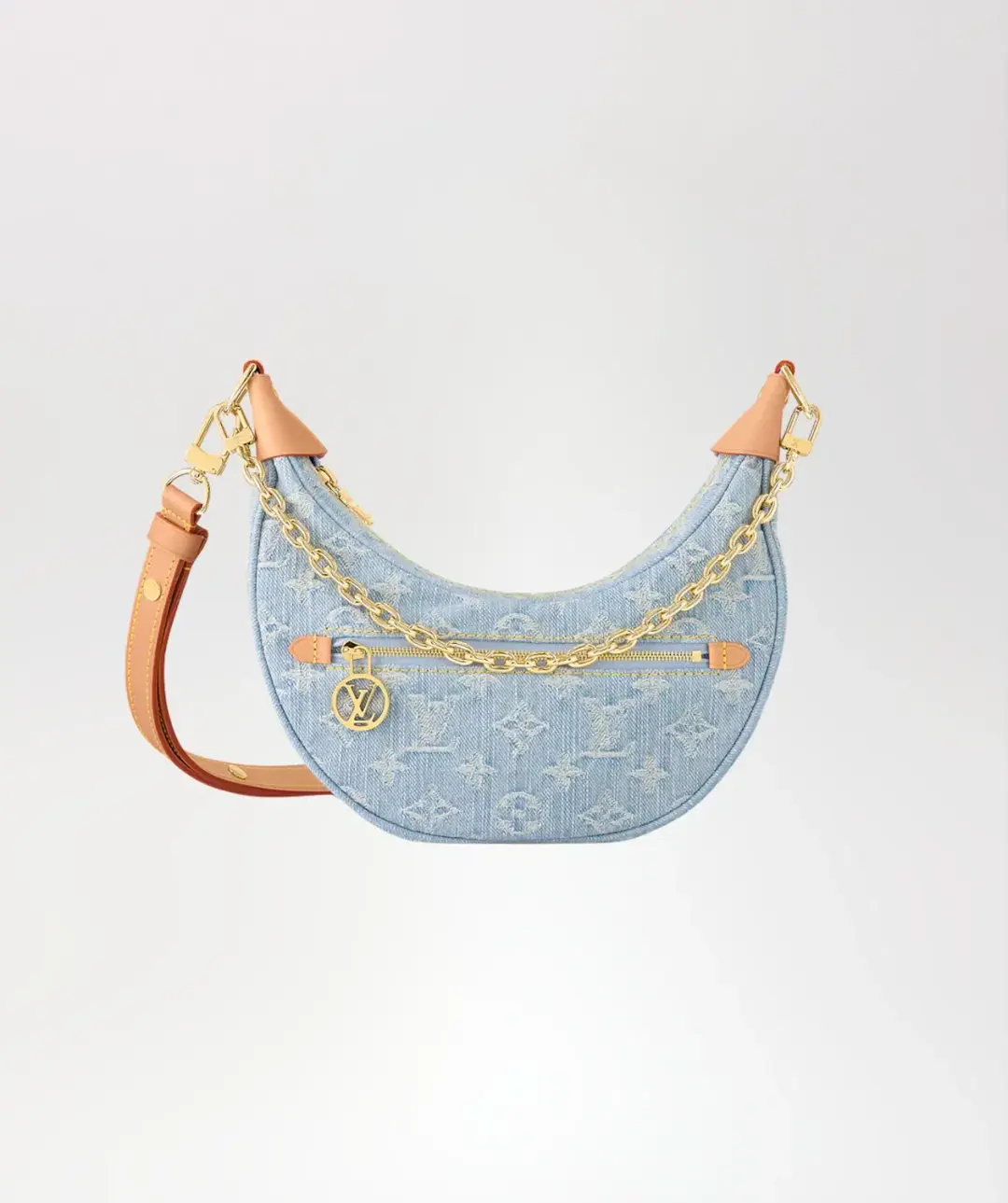 Louis Vuitton Blue Denim Loop Handbag for rent on The Volte - main image