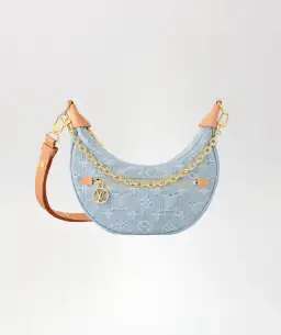 Louis Vuitton Blue Denim Loop Handbag for rent on The Volte - image 1