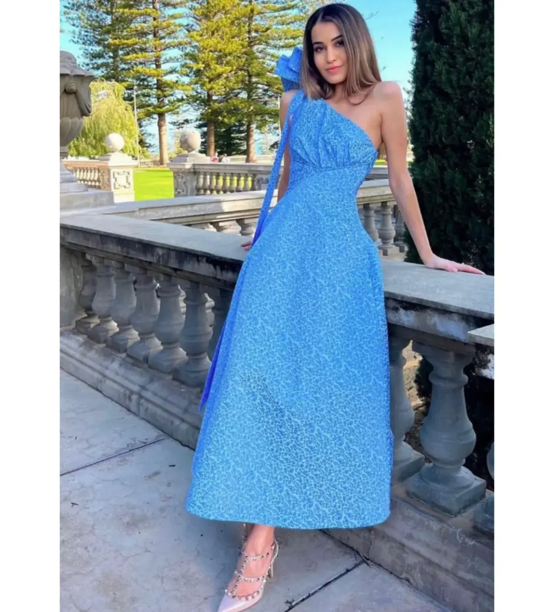 Rachel Gilbert Emiliano Dress Blue Size 6 for rent on The Volte - main image