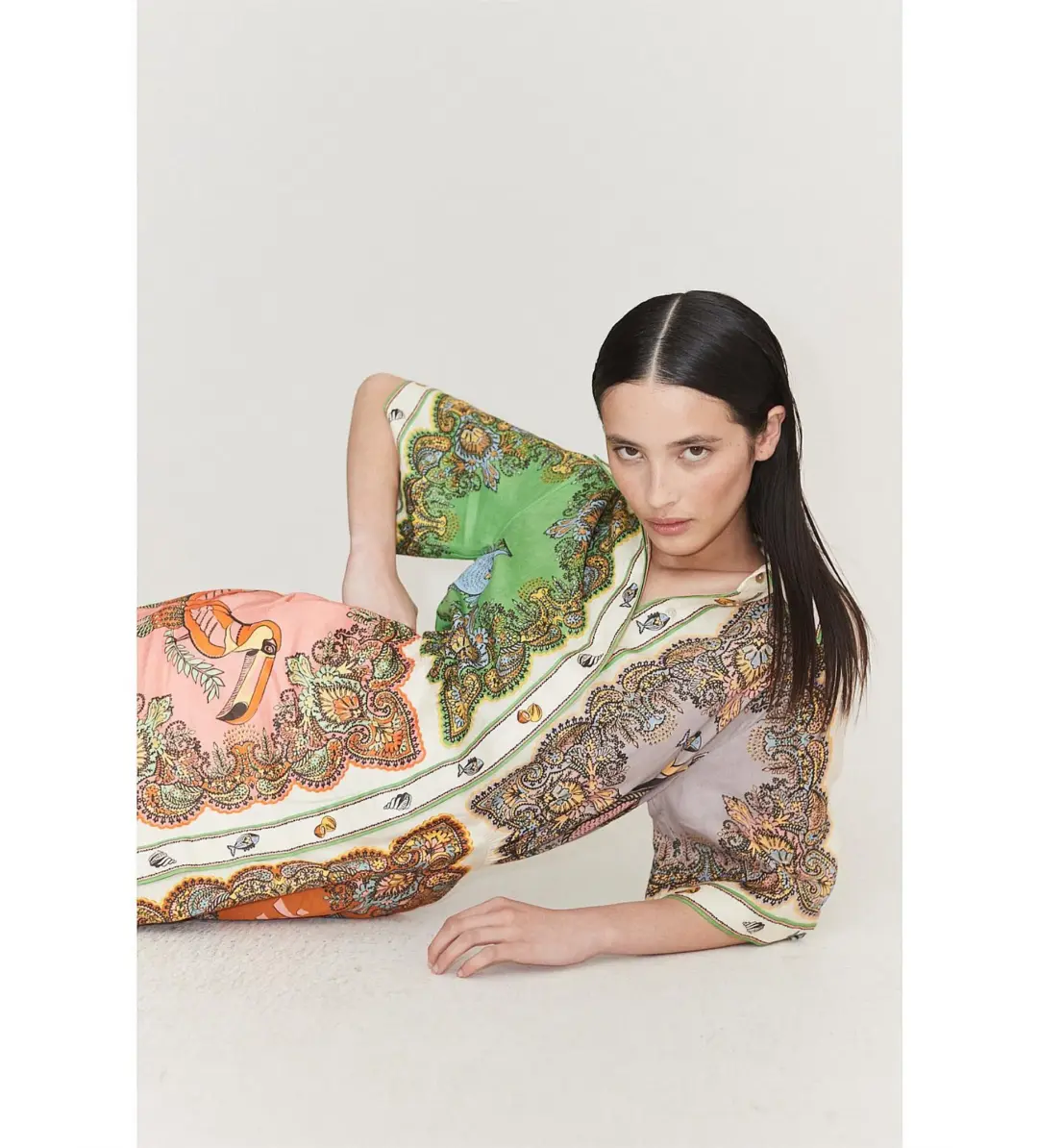 Alemais Trippy Troppo Mini Shirt Dress Multi Size 6 for rent on The Volte - main image