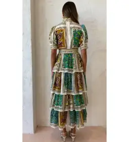 Alemais Delphine Tiered Midi Dress Multi Size 10 for rent on The Volte - image 2