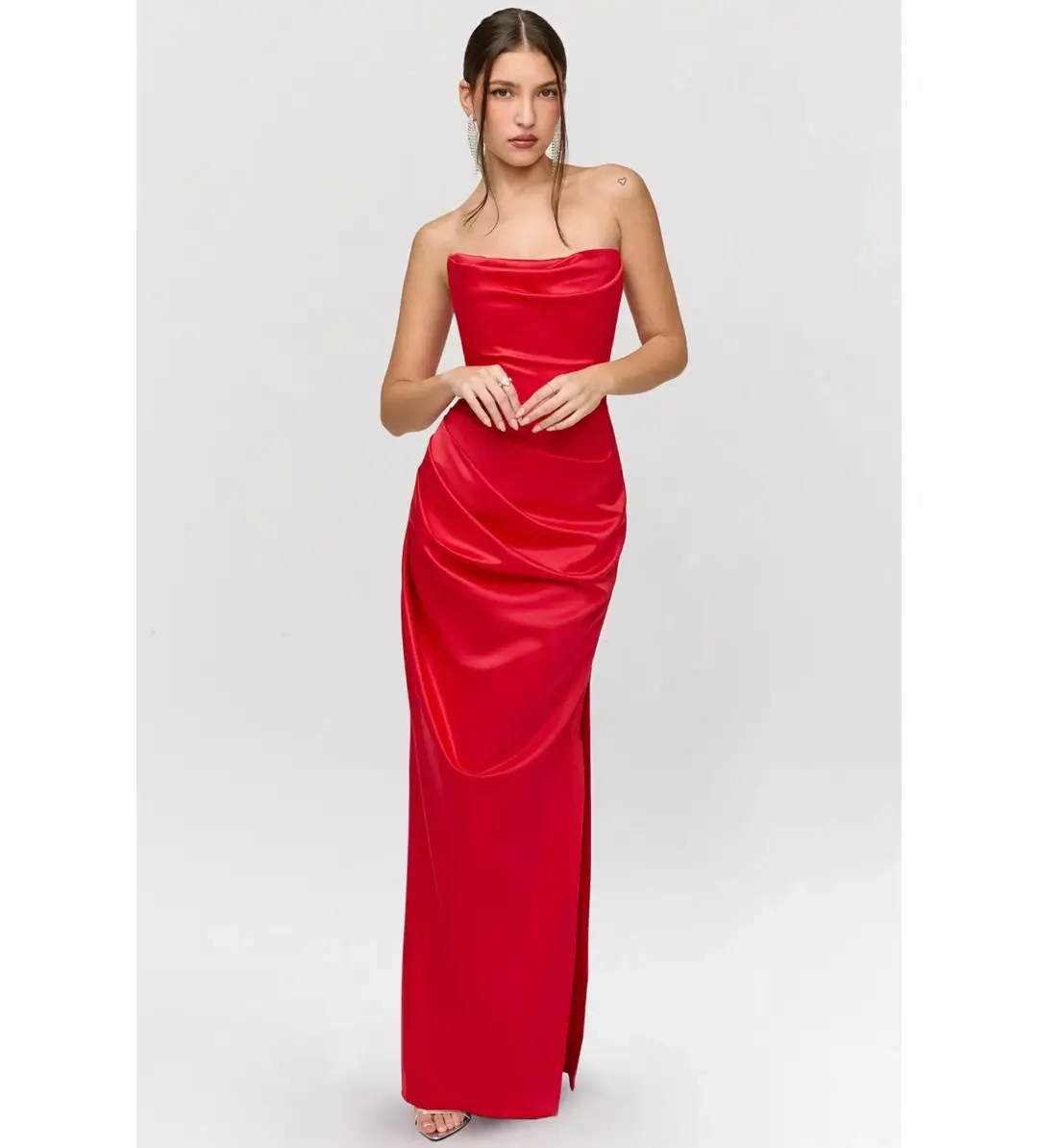 House of CB Adrienne Satin Gown Scarlett Size L/AU 12-14 for rent on The Volte - main image