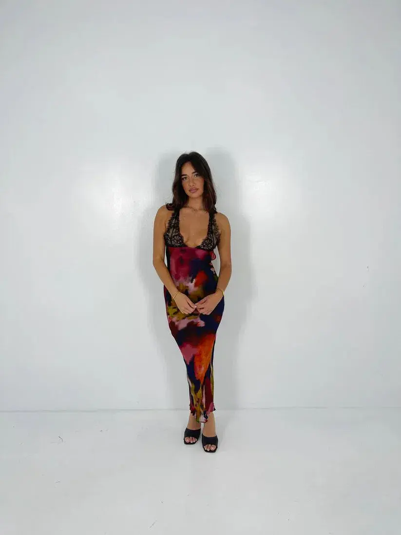 Rat And Boa Paola Slip Dress in Floral Size S/AU8 for rent on The Volte - main image