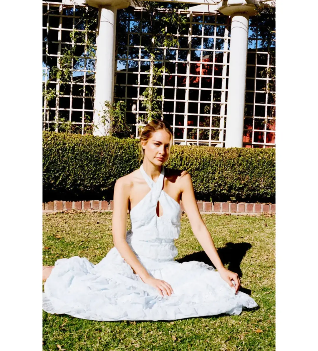ALB Lovette Halter Maxi Dress White Size 14 for rent on The Volte - main image