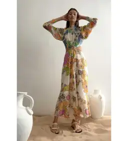 Alemais Farrah Cut Out Midi Dress Multi Size 14 for rent on The Volte - image 1