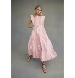 Aje Hybrid Midi Dress Rose Pink Size 16 for rent on The Volte - image 1