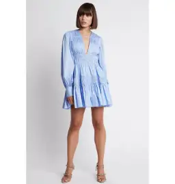 Aje Fallingwater Mini Dress Blue Size 16
