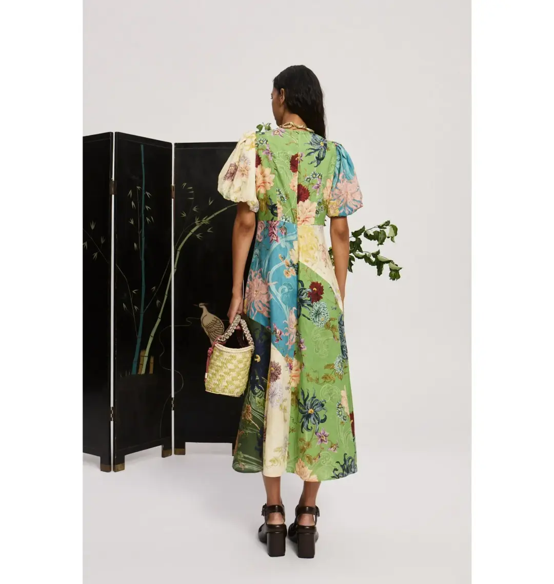 Alemais Avery Spliced Midi Dress Multi Size 16 for rent on The Volte - main image