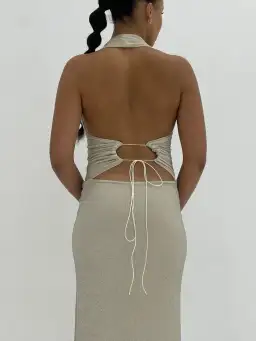 Deconduarte Astor Maxi Dress in Silver Size M/AU10 for rent on The Volte - image 2