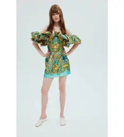 Alemais Sofie Off the Shoulder Mini Dress Print Size 10 for rent on The Volte - image 1