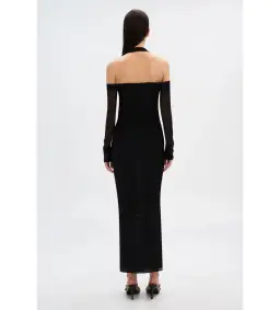 MISHA Sonnet Mesh Maxi Dress Black Size 14/XL for rent on The Volte - image 3