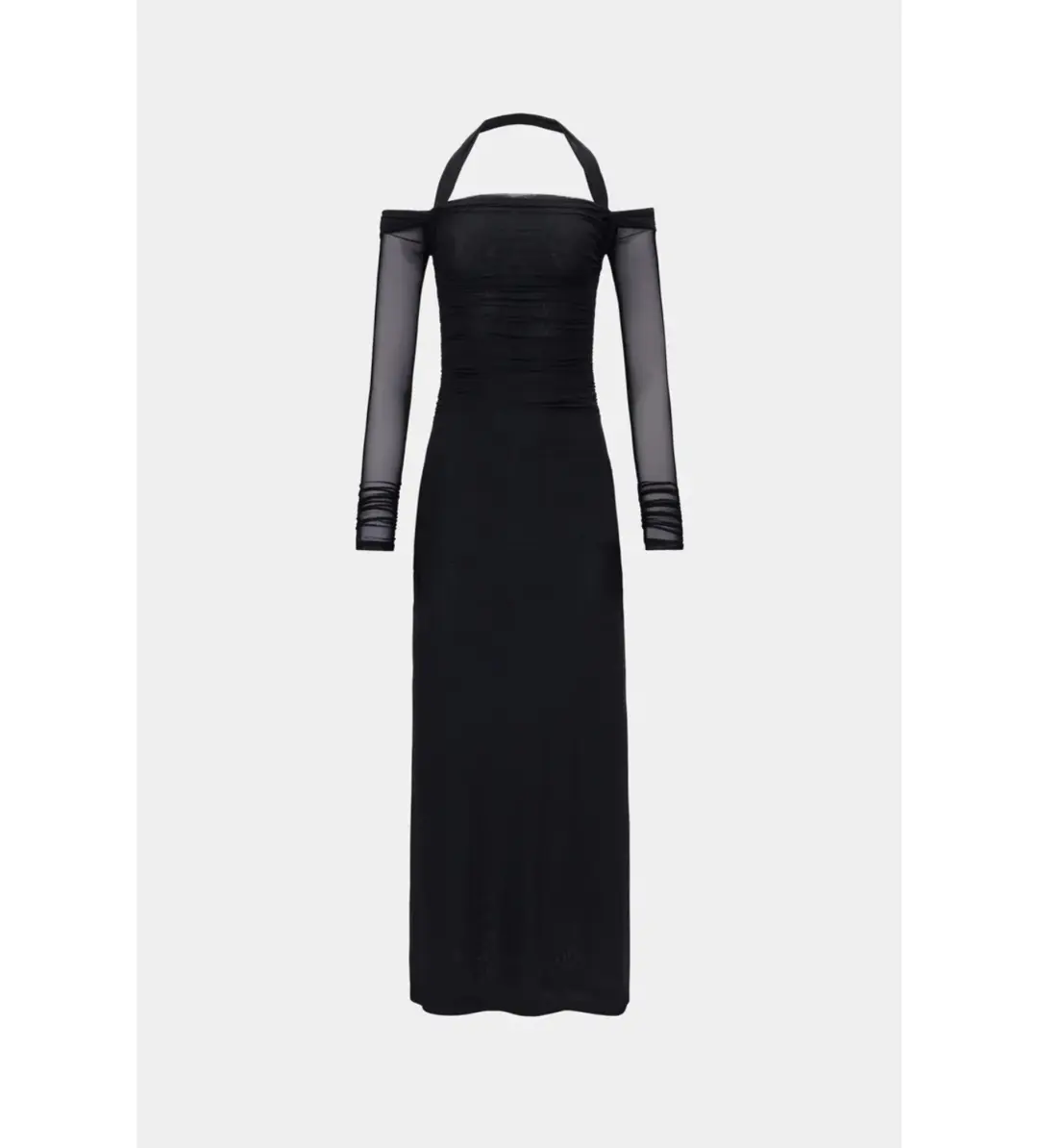 MISHA Sonnet Mesh Maxi Dress Black Size 14/XL for rent on The Volte - main image