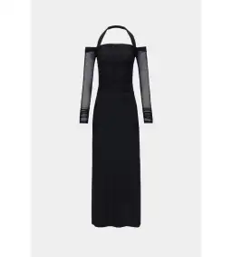 MISHA Sonnet Mesh Maxi Dress Black Size 14/XL for rent on The Volte - image 4