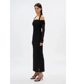 MISHA Sonnet Mesh Maxi Dress Black Size 14/XL for rent on The Volte - image 2