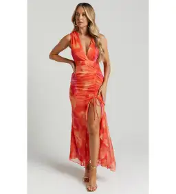 Talulah Ibiza Dress in Orange Floral Size 12 / L for rent on The Volte - image 1