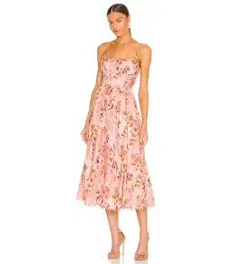 Zimmermann Rosa Laced Picnic Dress Pink Floral Size AU 10