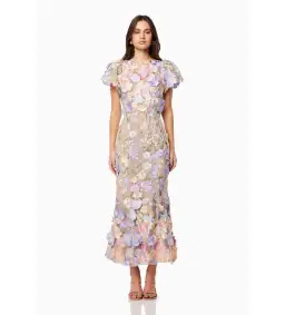 Elliatt Astraea 3D Lace Maxi Dress In Purple Size S/Au 8 for rent on The Volte - image 1