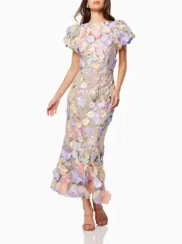Elliatt Astraea 3D Lace Maxi Dress In Purple Size S/Au 8 for rent on The Volte - image 2
