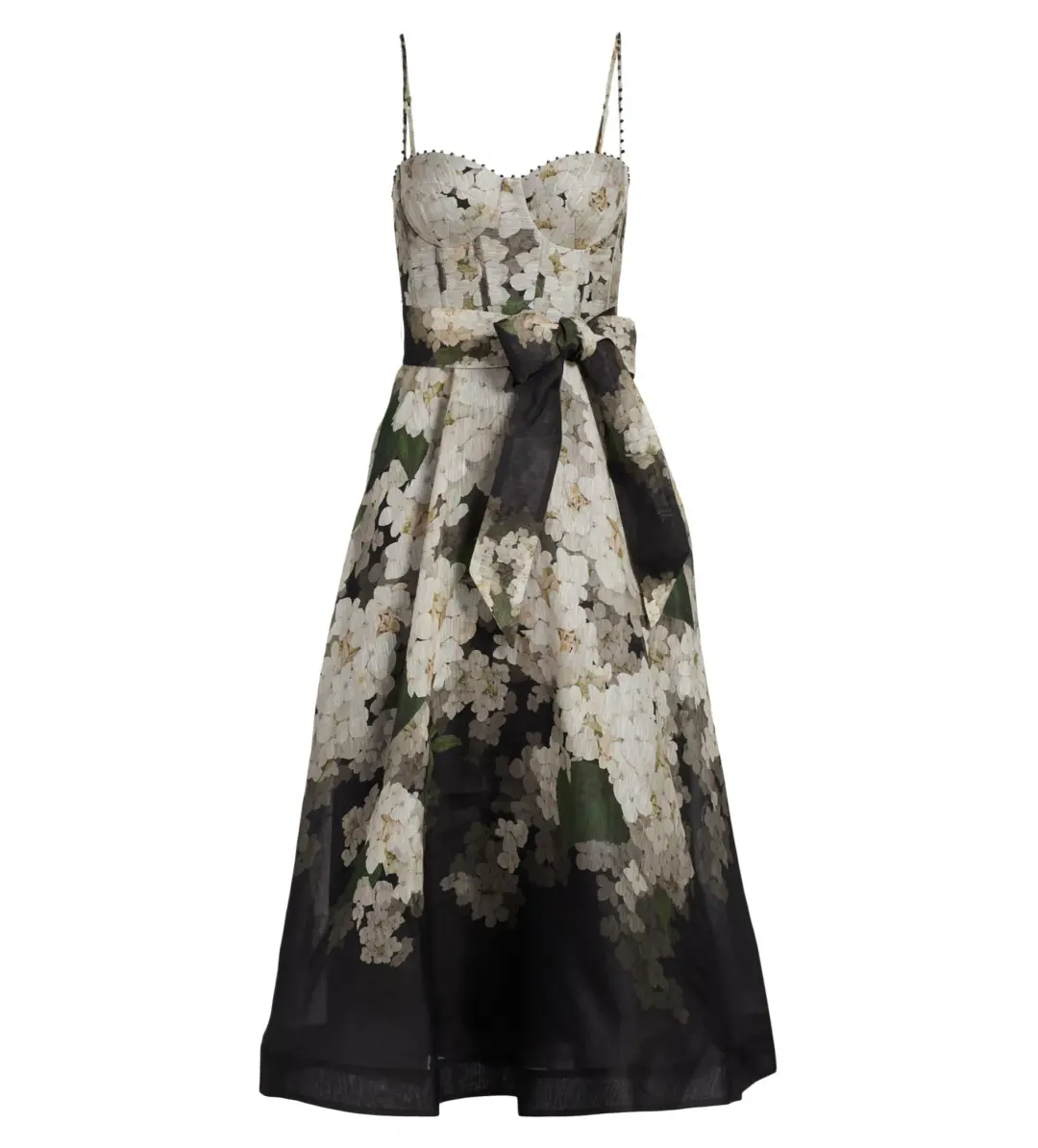 Zimmermann Balance Picnic Dress in Black Hydrangea Size 2/ AU 12 for rent on The Volte - main image