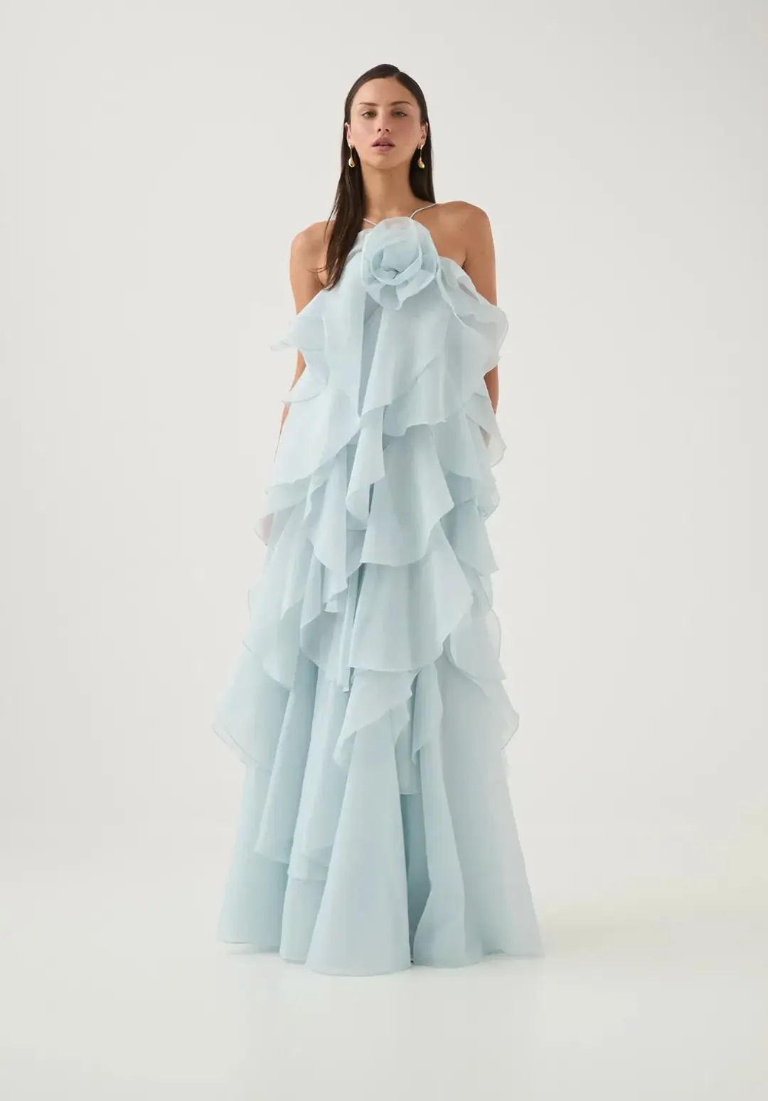 Aje Pandorea Layered Maxi Dress Silver Blue Size S / AU 8 for rent on The Volte - main image