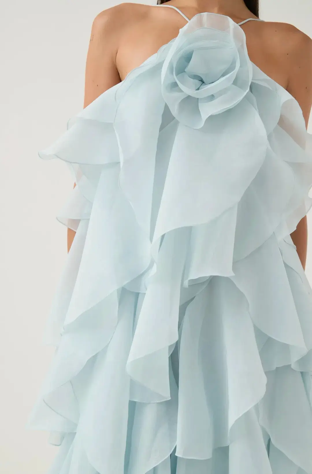 Aje Pandorea Layered Maxi Dress Silver Blue Size S / AU 8 for rent on The Volte - main image