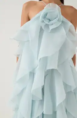 Aje Pandorea Layered Maxi Dress Silver Blue Size S / AU 8 for rent on The Volte - image 5