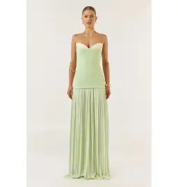 She is OLLÁ Nicolette Maxi Dress Green Size AU 6 for rent on The Volte - image 1