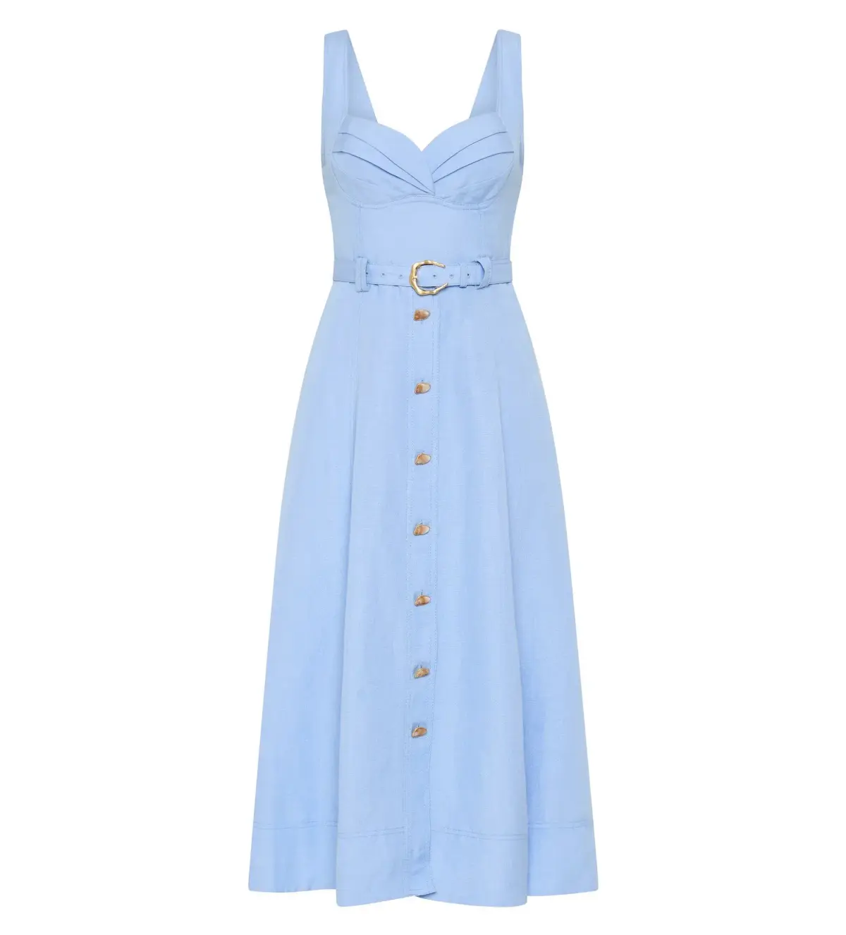 Aje Primary Belted Midi Dress Daydream Blue Size AU 12 - Image 5