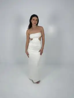 Natalie Rolt White Carmen Gown Size 8 for rent on The Volte - image 1