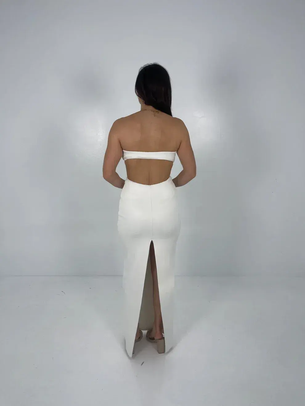 Natalie Rolt White Carmen Gown Size 8 for rent on The Volte - main image