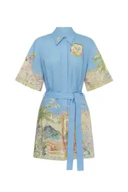 Alemais Anouk Mini Dress Blue Print Size 10 for rent on The Volte - image 3