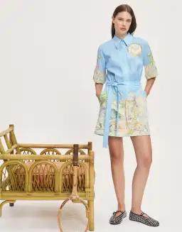 Alemais Anouk Mini Dress Blue Print Size 10 for rent on The Volte - image 1