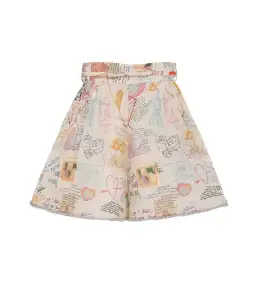 Zimmermann Crush Paneled Bodice and Shorts Set in Dear Diary Print Size 6