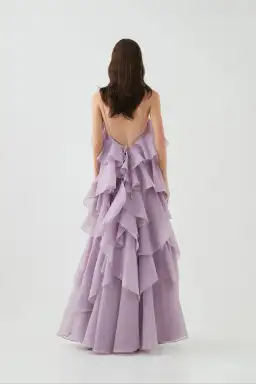 Aje Pandorea Layered Maxi Dress Lilac Size 8 for rent on The Volte - image 3