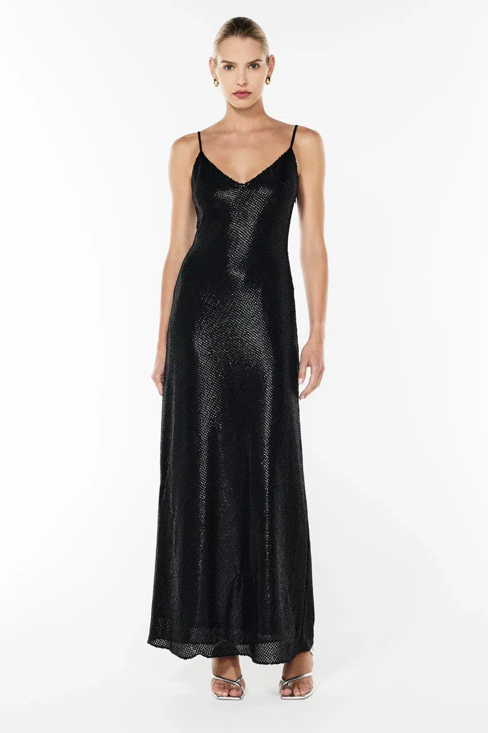 Manning Cartell High Voltage Slip Maxi Dress Black Size 10 for rent on The Volte - main image