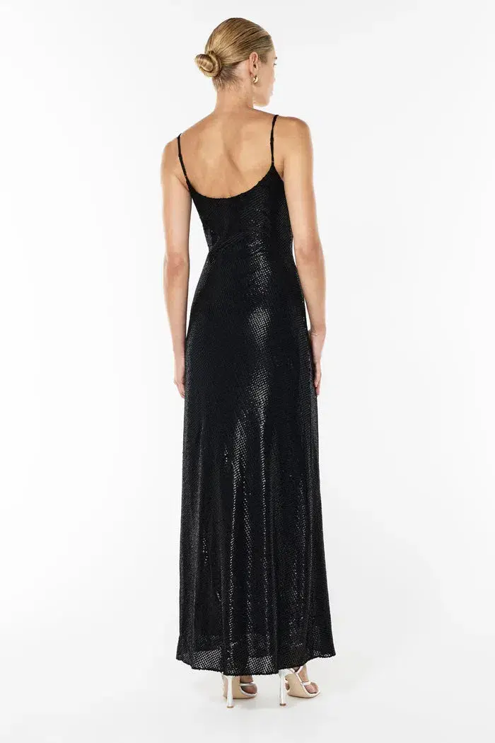 Manning Cartell High Voltage Slip Maxi Dress Black Size 10 for rent on The Volte - main image