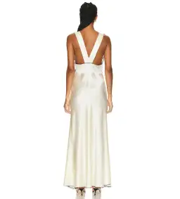 Sir The Label Aries Cut Out Gown – Cream, Size 8 for rent on The Volte - image 3