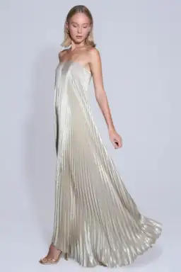 L'Idee Black Tie Gown Gold Shimmer Size 12 for rent on The Volte - image 5