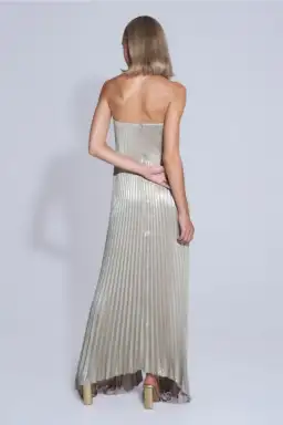 L'Idee Black Tie Gown Gold Shimmer Size 12 for rent on The Volte - image 3